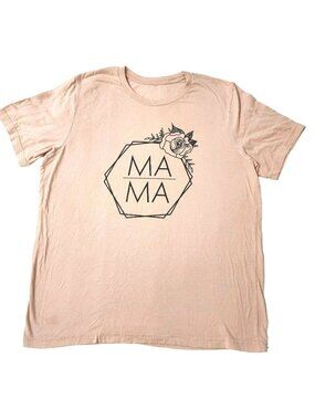 Women's Custom Mama Rose Floral Blush T-shirt Large Pink Tee Soft Mom Momma Top